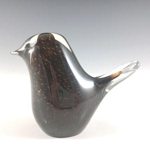 MARKED Wedgwood Speckled Brown Glass Großer Vogel RSW71
