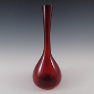 Elme Swedish / Scandinavian Red Mid-Century Glass Stem Vase