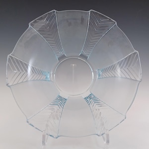 Walther & Söhne Art Deco Blue Glass &#39;Athene&#39; Large Bowl