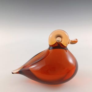 MARKIERTE Wedgwood Topaz / Braune Glas Enten Skulptur L5004