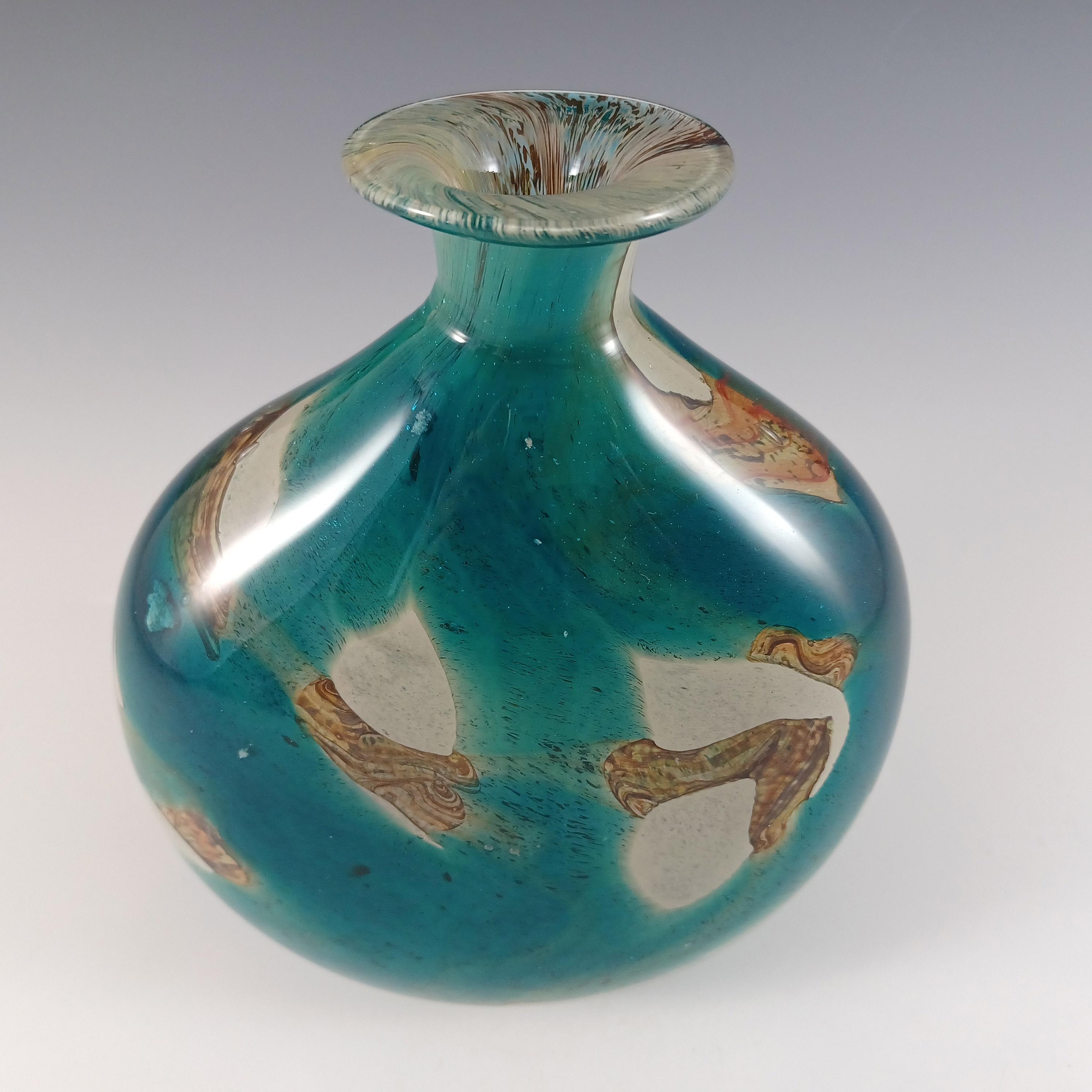 イムディーナ「タイガー」マルタ産ブルー＆ブラウンヴィンテージガラス