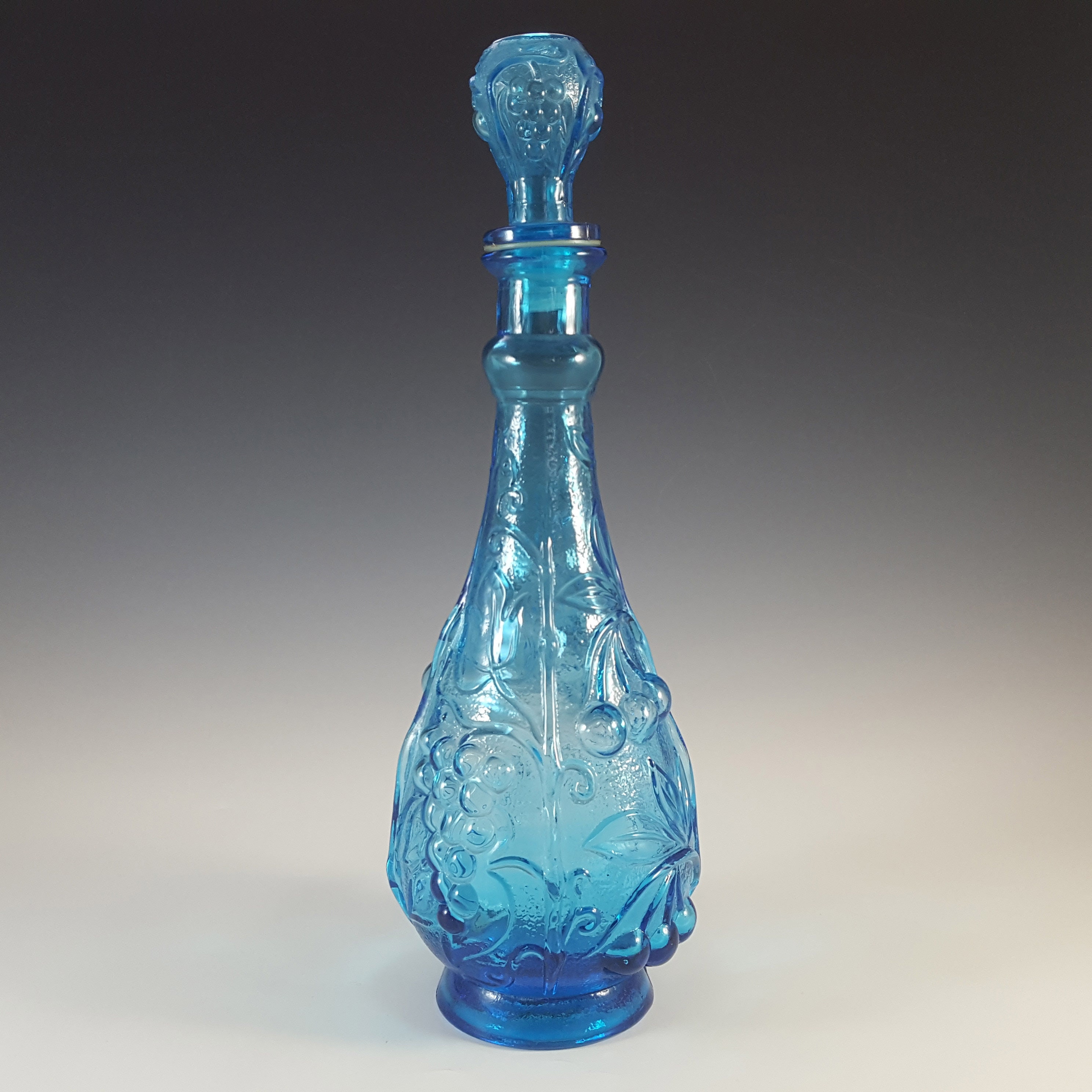 Empoli Italian Blue Glass 'grapes' Genie Bottle / Etsy UK
