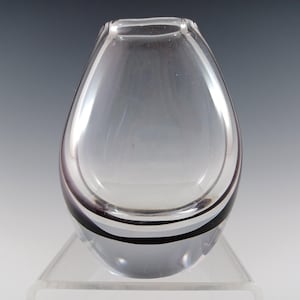 SIGNED Kosta Boda Glass 'Contour' Vase by Vicke Lindstrand