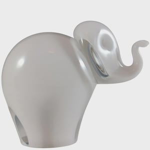 MARKED Wedgwood Vintage White Glass Elephant RSW405