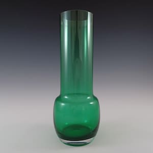 Riihimaki #1483 Riihimaen Lasi Oy Green Glass Vase