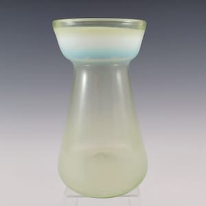 Victorian 1890&#39;s Vaseline Opalescent Yellow Glass Vase
