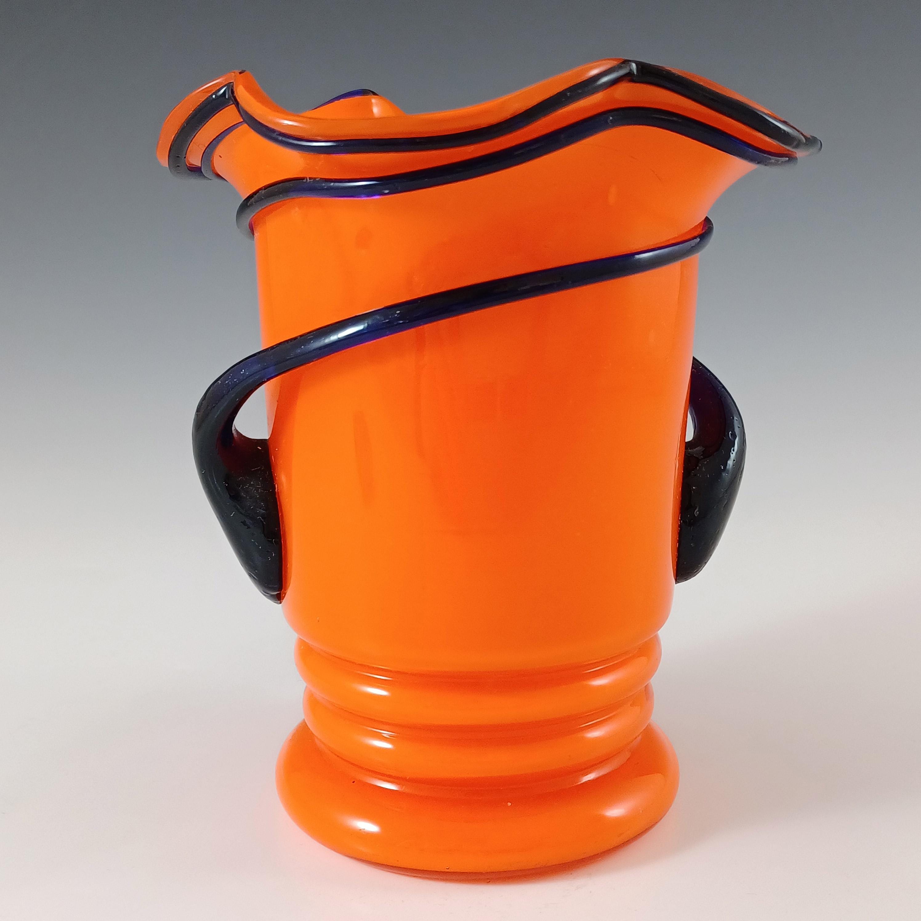 Czech Art Deco 1940's Orange & Blue Tango Glass Vase - Etsy