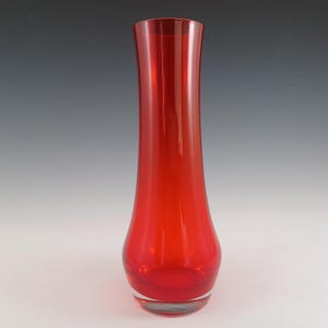 Riihimaki / Riihimaen Lasi Oy Finnish Red Vintage Glass Vase