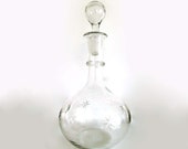 Antique Shaft & Globe Glass Decanter Original Stopper - Star and Slice Cut - No damage - Collectable Bottle