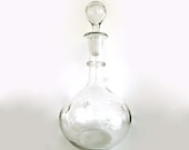 Antique Shaft & Globe Glass Decanter Original Stopper - Star and Slice Cut - No damage - Collectable Bottle