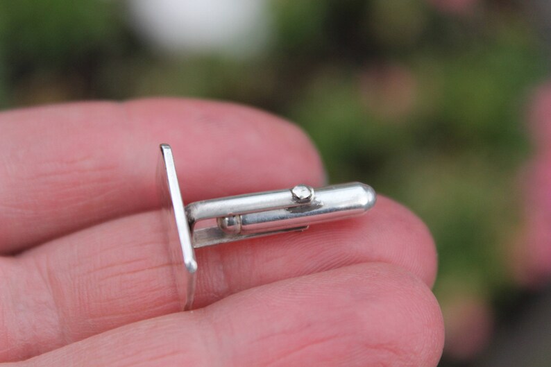 Groomsmen Gift Hammered Modern Design Sterling Rectangle Bar Cuff Links Wedding Cuff Links