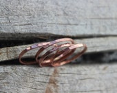 Thin Stacking Copper Ring, Hammered Textured Copper Ring, Extra Thin Copper Ring, Stackable Ring, Recycled Reclaimed Copper, Rustic Eco