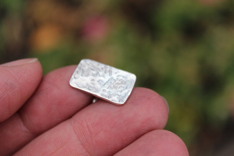 Groomsmen Gift Hammered Modern Design Sterling Rectangle Bar Cuff Links Wedding Cuff Links