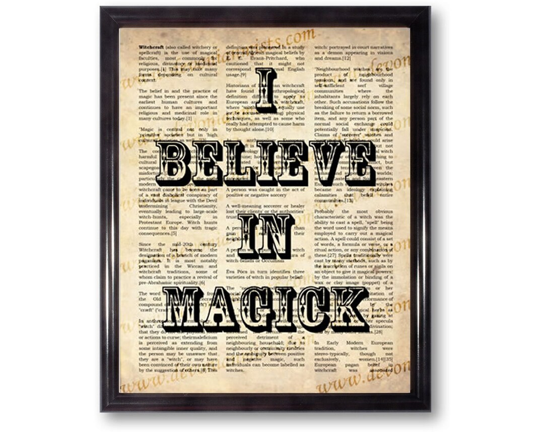 I BELIEVE IN MAGICK Dictionary Art Print Poster Magic Wicca - Etsy