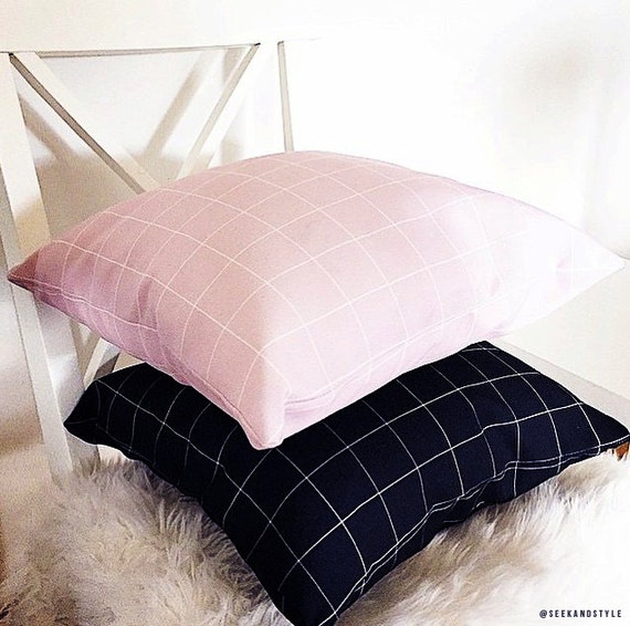 Items similar to Pink and White Grid Pillowcase on Etsy