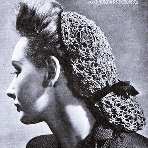 Vintage Knit Pattern Instructions , Snood pattern, 40&#39;s , no.012