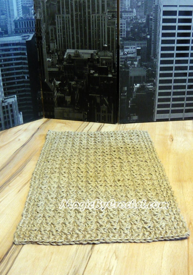 Door mat, Jute Rug , Doormat , Crochet Welcome Rug, Crochet Jute Doormat, Custom doormat size, no.033 image 3