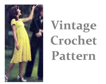 Bridesmaid Dress, Instant Download Crochet Pattern, 70s, PDF No.011b