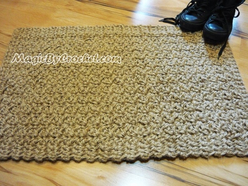 Door mat, Jute Rug , Doormat , Crochet Welcome Rug, Crochet Jute Doormat, Custom doormat size, no.033 image 2