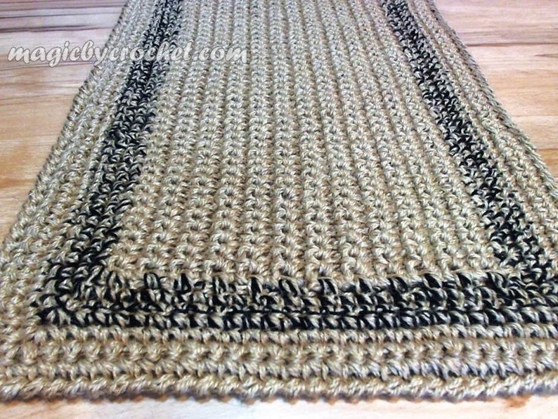 Large Doormat Simple Jute Rug Custom Color Border Crochet Etsy Canada