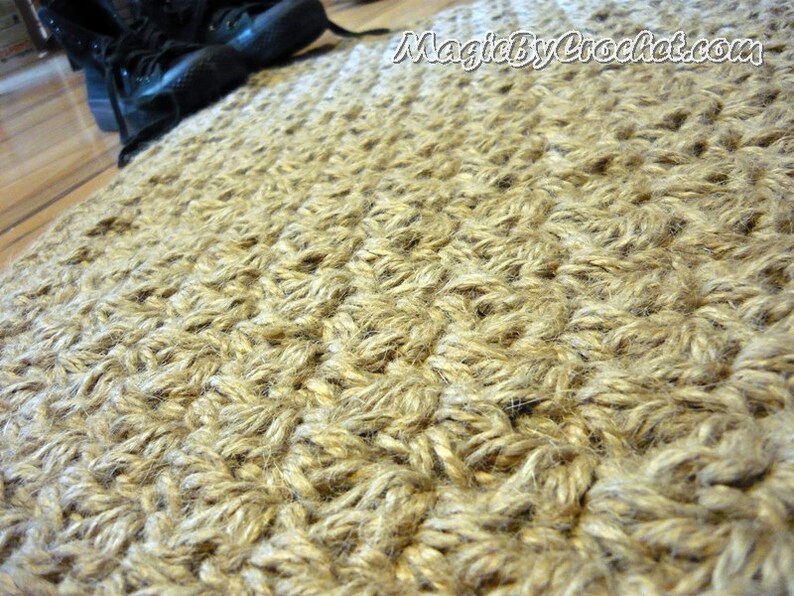 Door mat, Jute Rug , Doormat , Crochet Welcome Rug, Crochet Jute Doormat, Custom doormat size, no.033 image 4