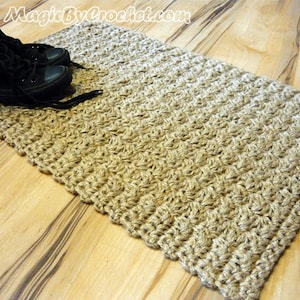 Door mat, Jute Rug , Doormat , Crochet Welcome Rug, Crochet Jute Doormat, Custom doormat size, no.033 image 1