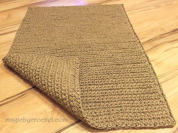 Large Door Mat Crochet Jute Door Rug Handmade Jute Rug Etsy