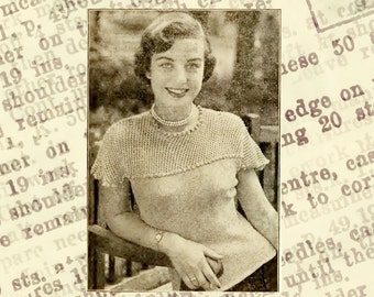 Instant Download Knitting Pattern, 50s, Woman Blouse No.003