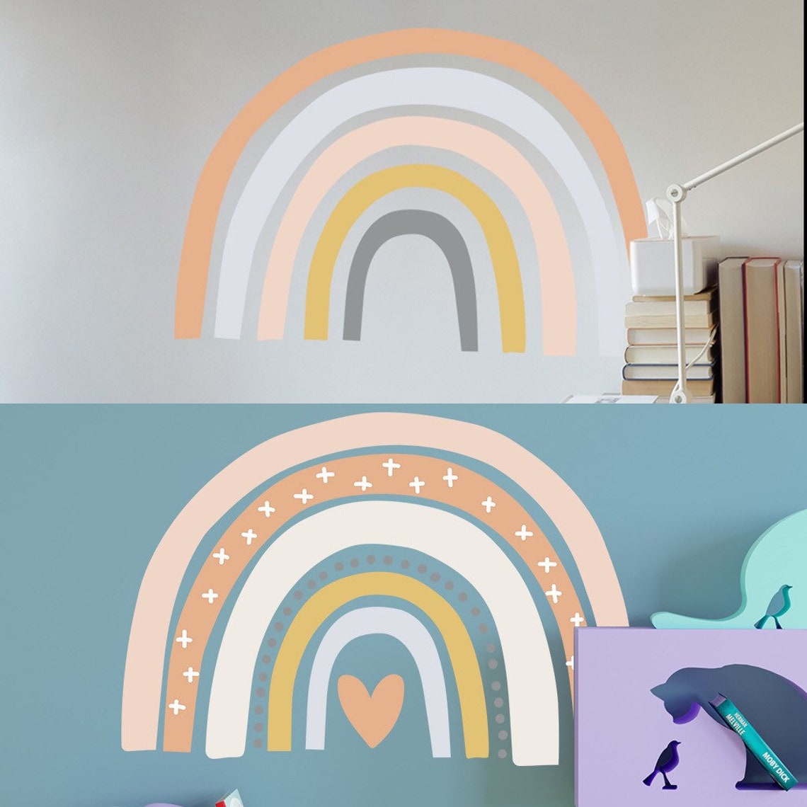 Rainbow Wall Decals Extra Large Decal Watercolor Rainbow Etsy