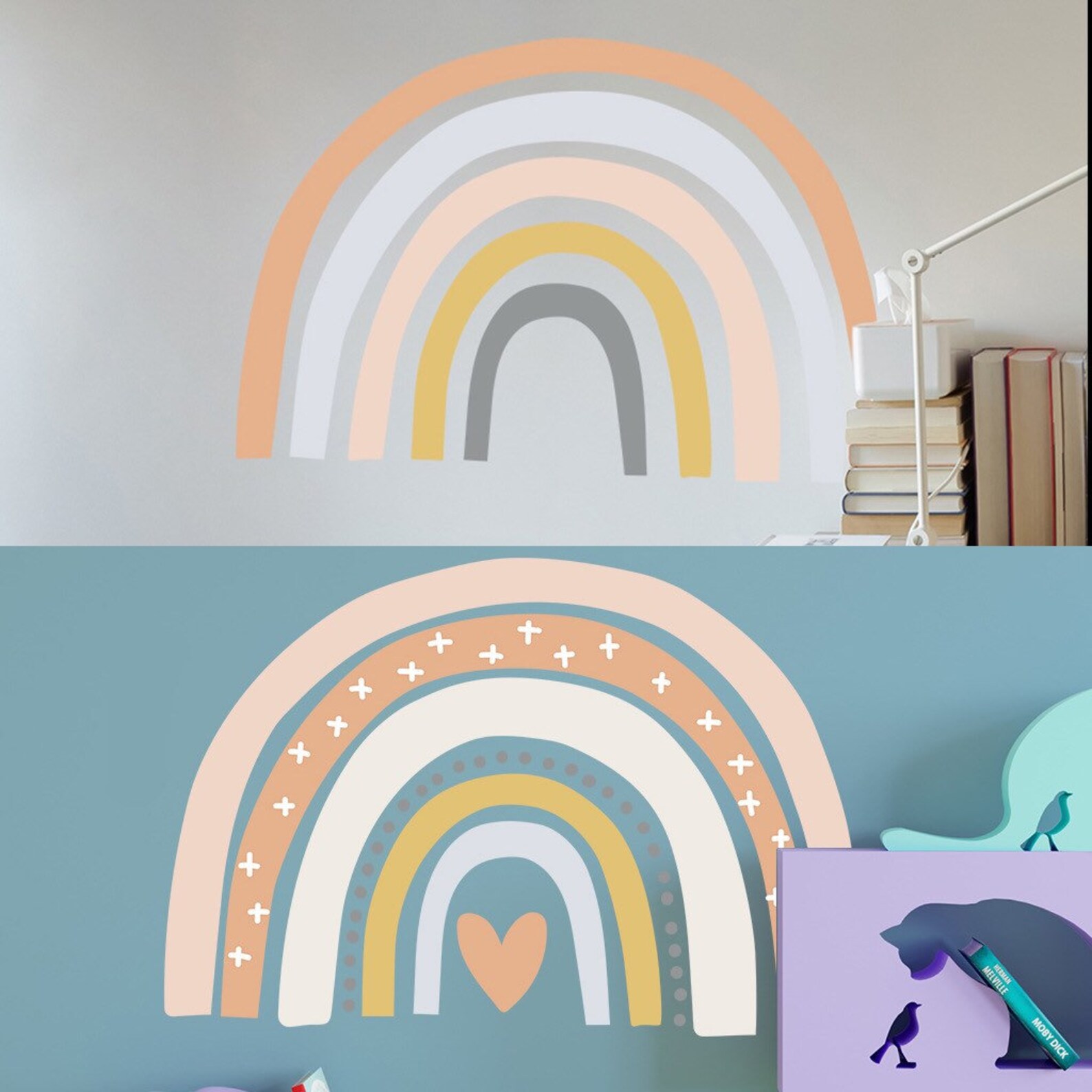 Rainbow Wall Decals Extra Large Decal Watercolor Rainbow Etsy