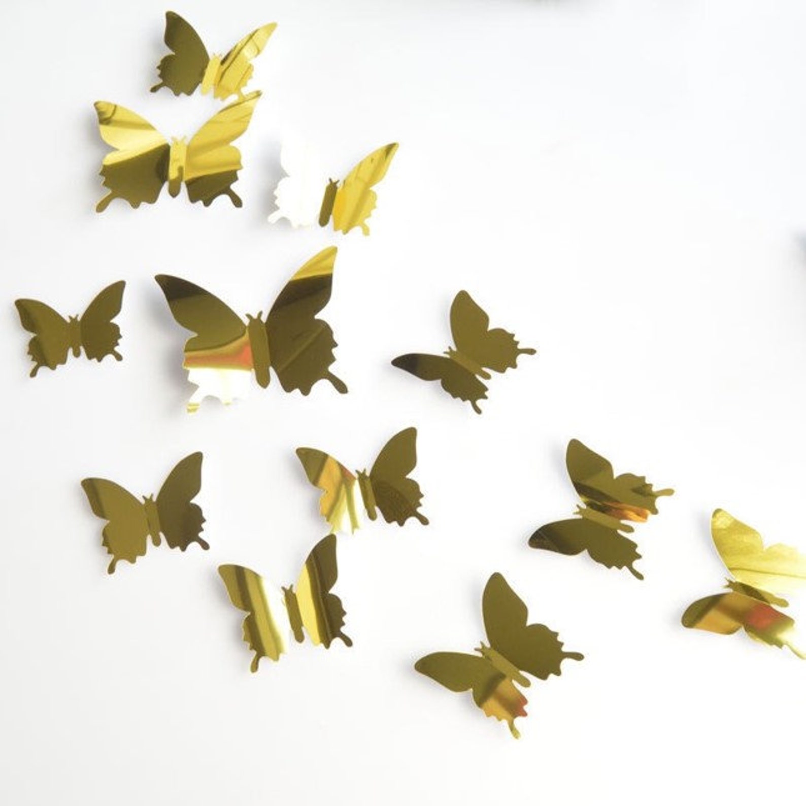 192 Pieces of DIY 3D Metallic Gold Butterfly Stickers with Etsy