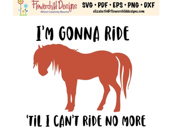 Archivo SVG de corte "Caballo que voy a montar": Arte occidental de vaquera (archivo digital)