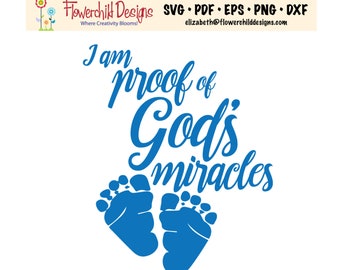 Prueba del milagro de Dios SVG: Archivo de corte de bebé recién nacido