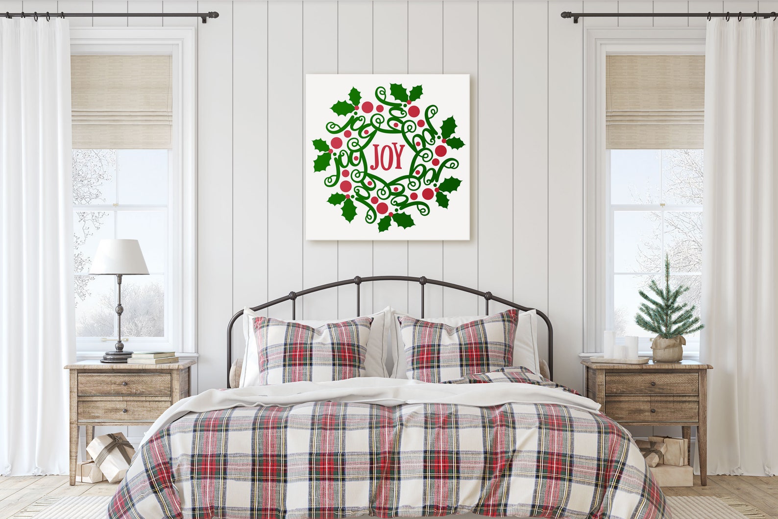 Download Joy Christmas Wreath SVG Cut File Wall Art Home Decor | Etsy