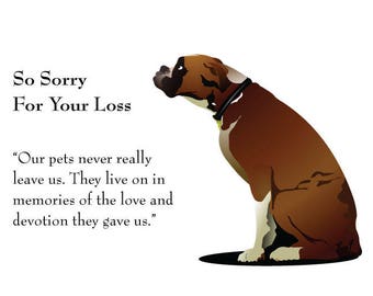 Digital Download - Boxer - Dog Sympathy Card - Loss of a Dog, Pet, Puppy - Sympathy Best Friend - Condolence for Pet - Family Pet Loss©