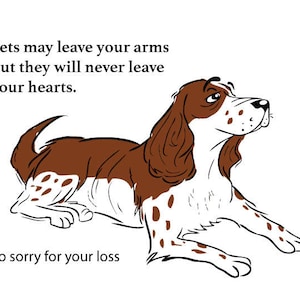 Setter/Setter Mix - Carte de condoléances pour chien - Perte d'un chien ou d'un animal de compagnie - Sympathie meilleur ami - Condoléances pour l'animal de compagnie - Perte d'un animal de compagnie