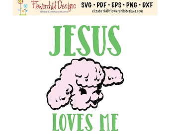 Jesús me ama, cordero SVG: Archivo de corte, Arte mural (Descarga digital)