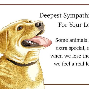 Golden Lab - Retriever - Tarjeta de condolencia para perros - Pérdida de un perro, mascota, cachorro - Condolencia al mejor amigo - Condolencia por mascota©