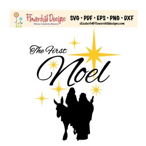 Pierwszy Noel - SVG - Plik do cięcia - Maryja i Józef - Dzieciątko Jezus - Boże Narodzenie - Sztuka ścienna - Wystrój domu - Koszulka - Cricut - Sylwetka DXF©