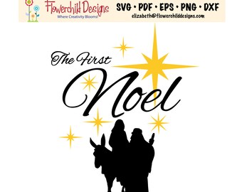 El Primer Noel - SVG - Archivo de corte - María y José - Niño Jesús - Natividad - Arte de la pared - Decoración del hogar - Camiseta - Cricut - Silueta DXF©