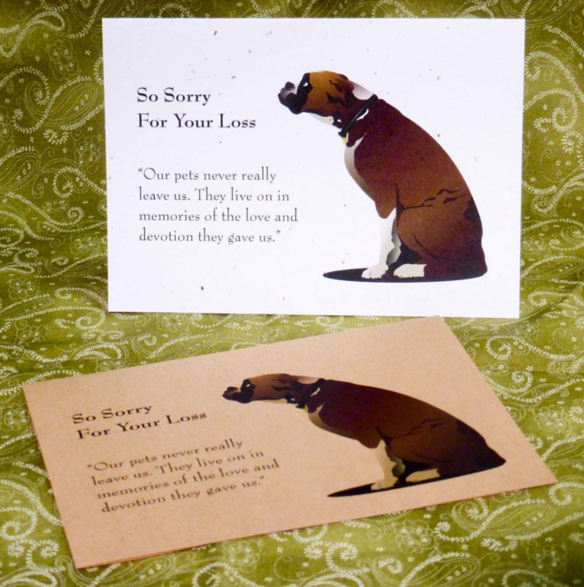 Digital Download Boxer Dog Sympathy Card Loss of a Dog, Pet, Puppy