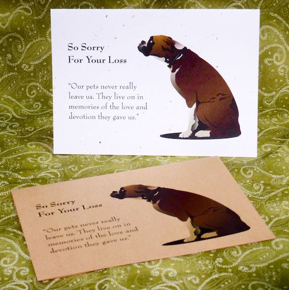 American Boxer Dog Card Pet Loss Dog Sympathy Card