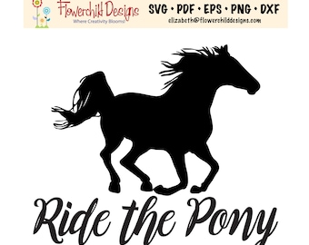 Pony SVG para montar a caballo: archivo de corte ecuestre occidental (descarga digital)