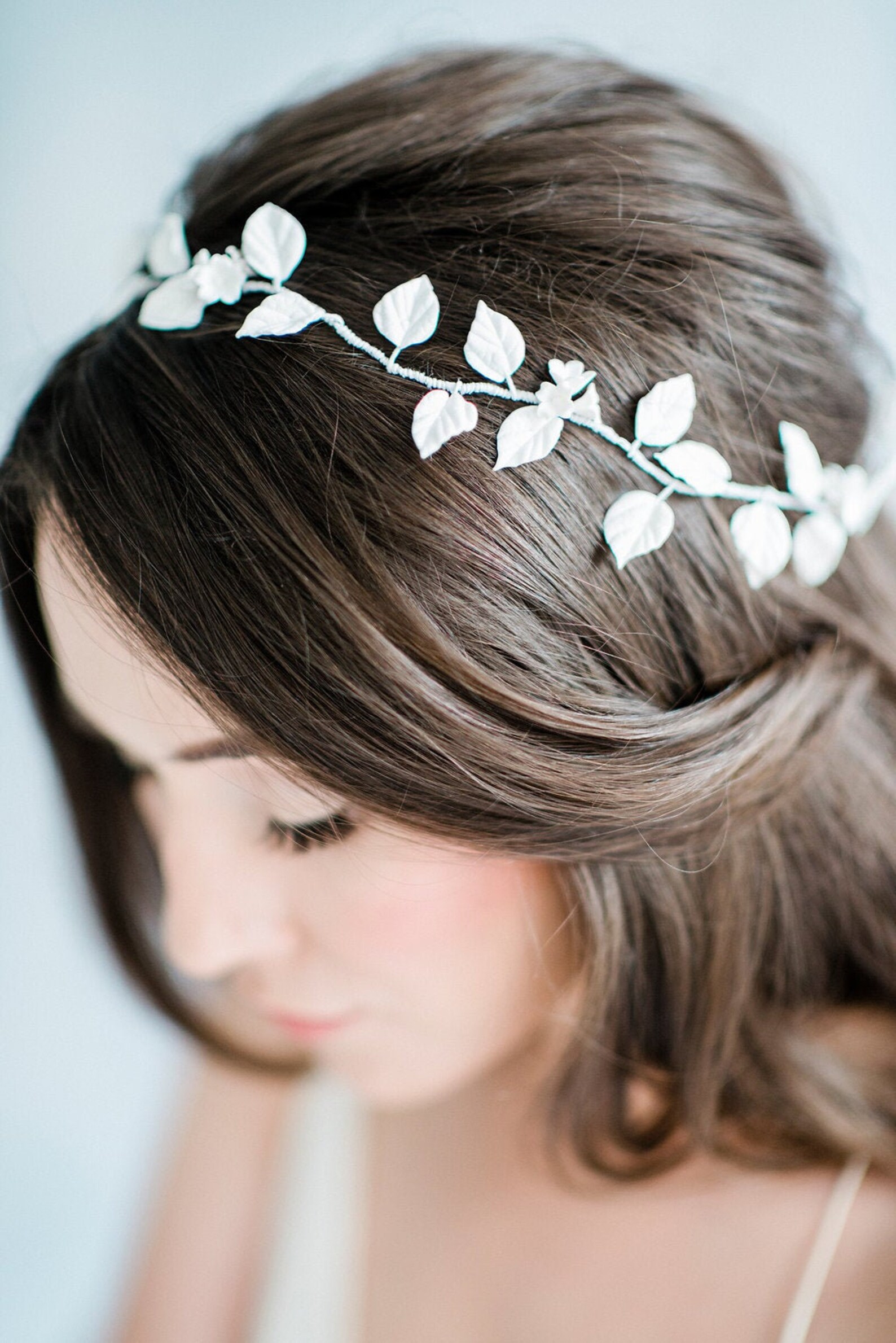 Fascia Per Capelli Da Ragazza Di Fiori Vite Dei Capelli Di Comunione Della Corona Di Nozze Fascia Per Battesimo Con Nastro Per Le Donne Della Sposa E Della Damigella D'onore Natale - 6