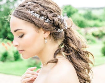 Cassandra Bridal Hair vine - bridal hair vine, wedding hair vine, boho bride, bridal hair accessories, wedding hair accessories, hair vine