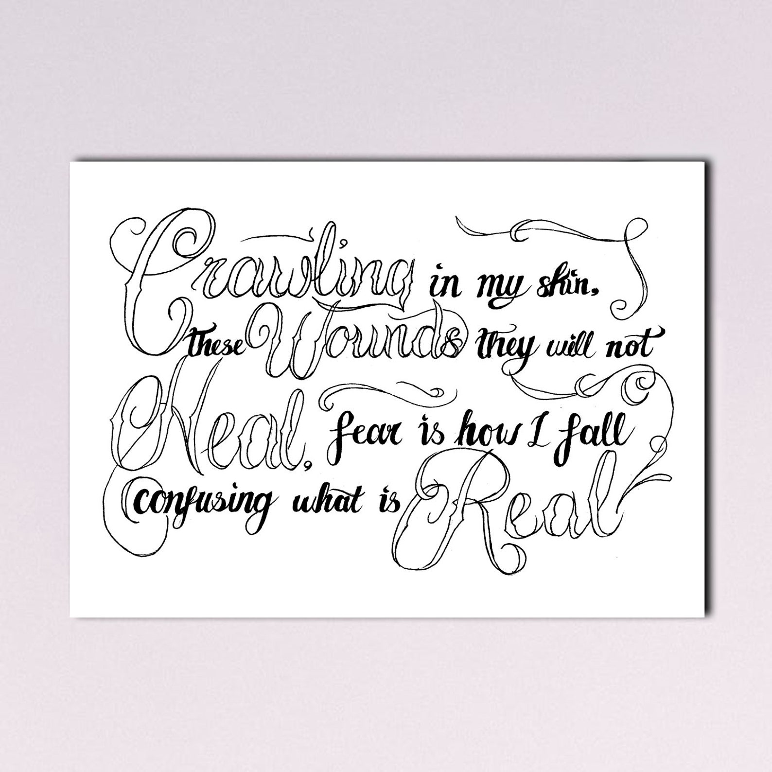 Linkin Park Crawling Song Lyrics Script Handdrawn Emo Rock Music Quote