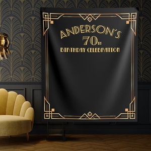 Roaring 20s Prom Backdrop, Great Gatsby Birthday Backdrop, Speakeasy Party Decor, Custom Baroque Backdrop, Art Deco Anniversary - ADBD10