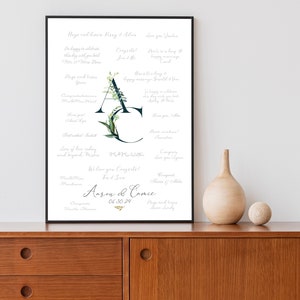 Wedding Monogram Guestbook, Botanical Signature Guestbook, Wedding Signature Guest Book Alternative, Greenery Monogram Wedding Decor CGB428 image 4