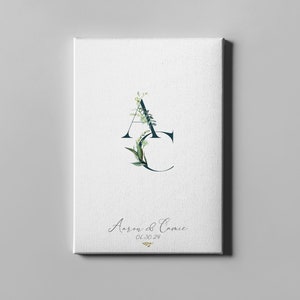 Wedding Monogram Guestbook, Botanical Signature Guestbook, Wedding Signature Guest Book Alternative, Greenery Monogram Wedding Decor CGB428 image 3
