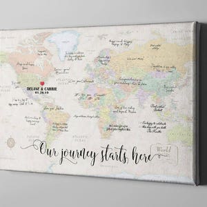 Libro de visitas de lienzo, alternativa al libro de visitas del mapa mundial, libro de visitas con temática de viajes, ideas de libros de visitas para bodas de destino, regalo de aniversario - CGB157